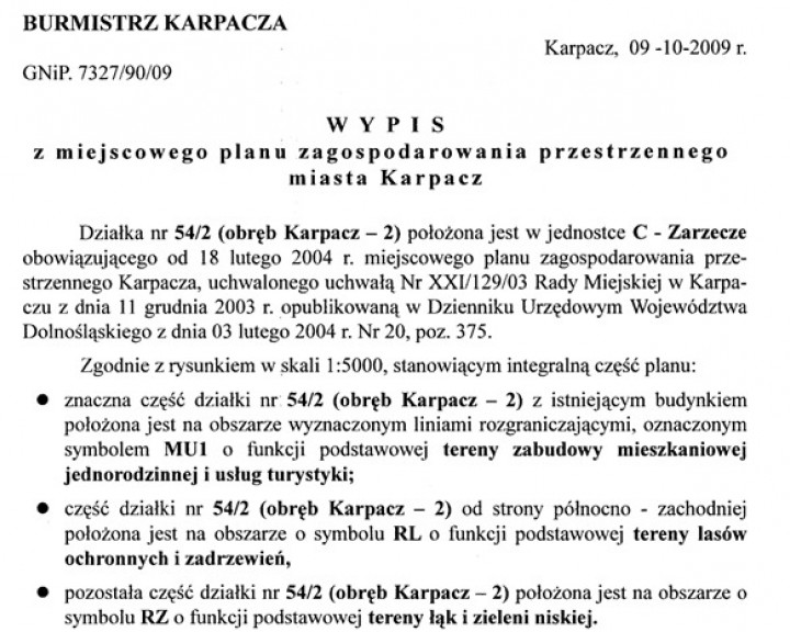 Działka Sprzedaż Karpacz